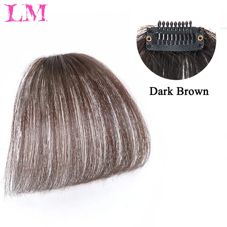 LM Fake Blunt air Bangs hair Clip-In Extension Synthetic Fake Fringe Natural False hairpiece For Women Clip In Bangs
