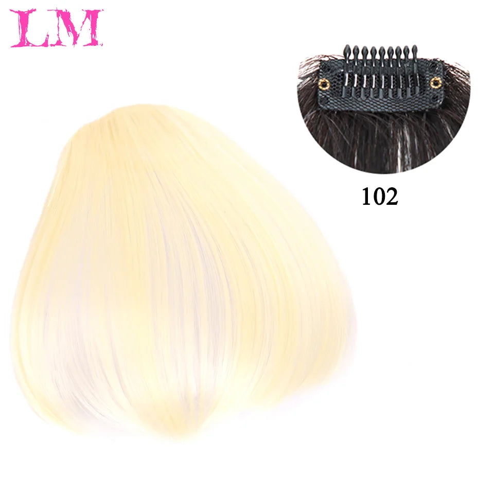 LM Fake Blunt air Bangs hair Clip-In Extension Synthetic Fake Fringe Natural False hairpiece For Women Clip In Bangs