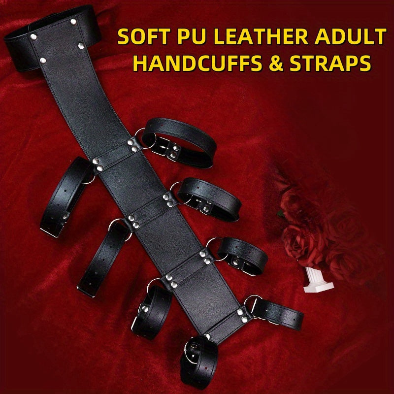 BDMS Restraint Strap Kit for Couples Bed Sex Toys with Adjustable Straps and Handcuffs, Restraint Accessories for Couples