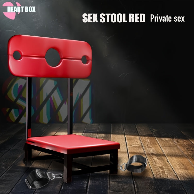 Sex Furniture, Dungeon Set, BDSM Bondage Set with Adjustable SM Sex Stool And Latex Corset - Adult Dominant Dominator Bondage Set Including Anklets And Glitter Fetish Costume for Role Play, Faux Leather Tight Suit, Easy to In