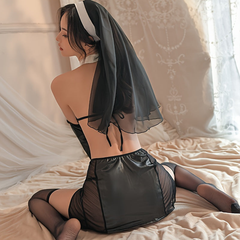 Nun Style Sexy Lingerie Hot Clubwear Bedroom Outfit for Women