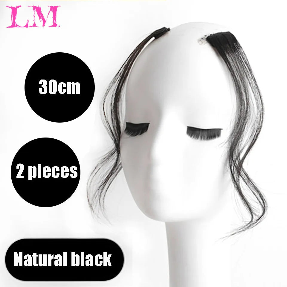 LM Short Synthetic Bangs Heat Resistant Hairpieces Hair Women Natural Short Fake Hair Bangs Hair Clips For Extensions Black