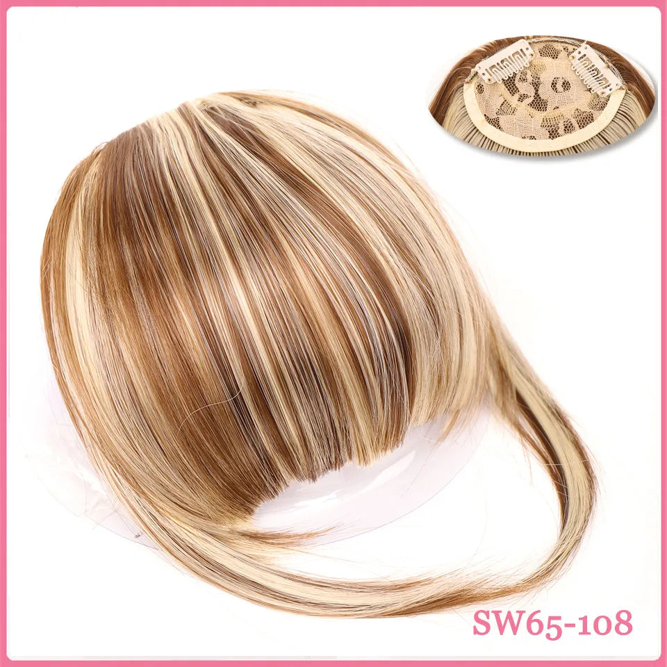 LM Short Synthetic Bangs Heat Resistant Hairpieces Hair Women Natural Short Fake Hair Bangs Hair Clips For Extensions Black