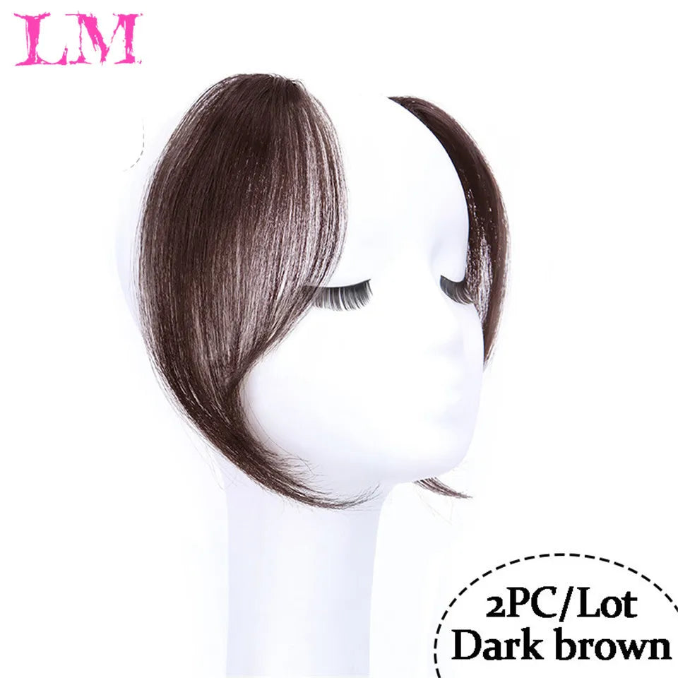 LM Short Synthetic Bangs Heat Resistant Hairpieces Hair Women Natural Short Fake Hair Bangs Hair Clips For Extensions Black
