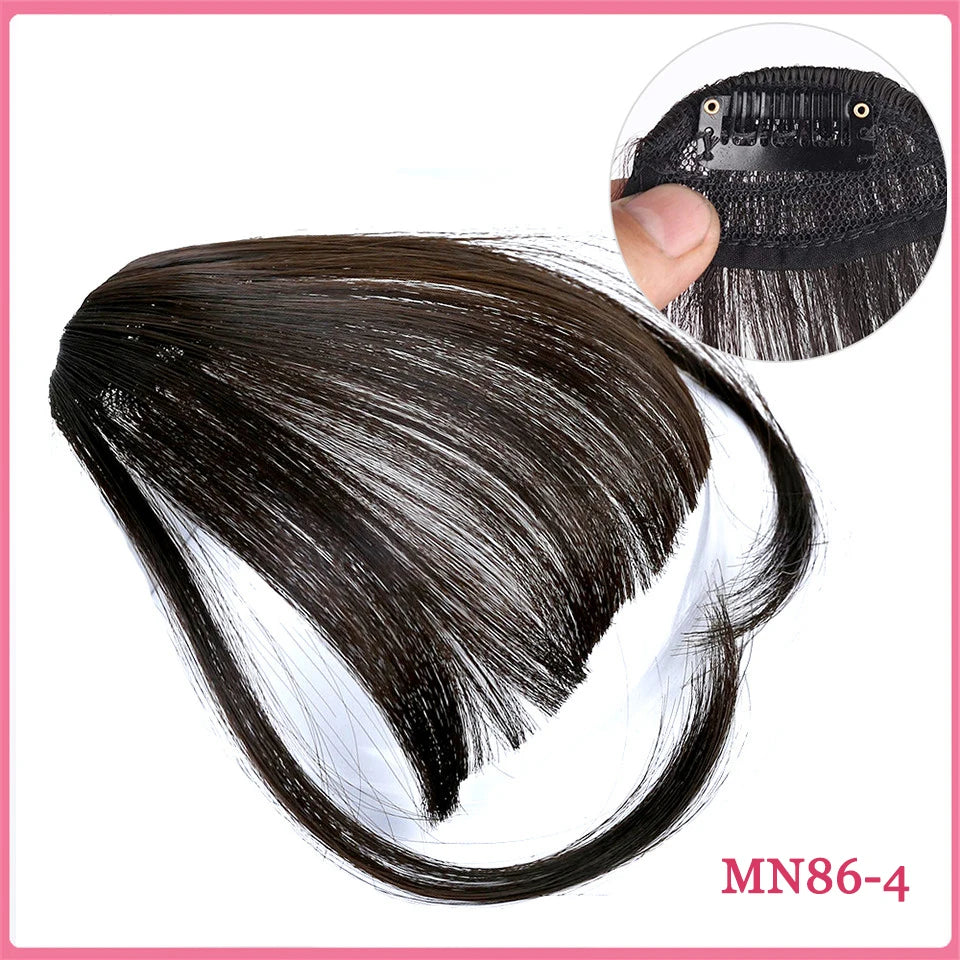 LM Short Synthetic Bangs Heat Resistant Hairpieces Hair Women Natural Short Fake Hair Bangs Hair Clips For Extensions Black