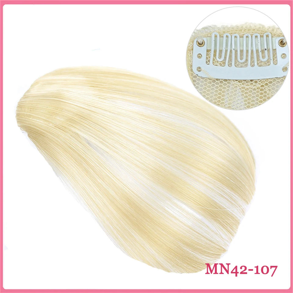 LM Short Synthetic Bangs Heat Resistant Hairpieces Hair Women Natural Short Fake Hair Bangs Hair Clips For Extensions Black