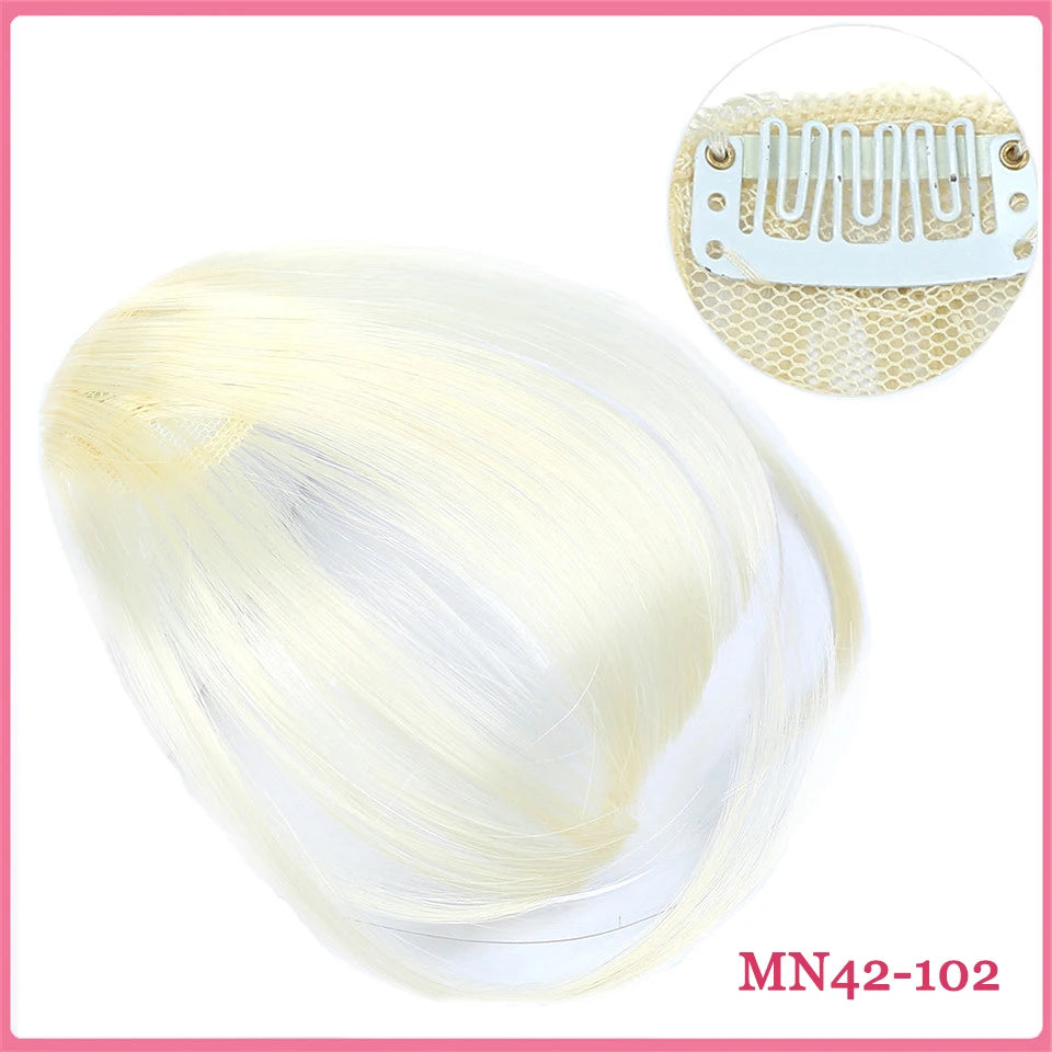 LM Short Synthetic Bangs Heat Resistant Hairpieces Hair Women Natural Short Fake Hair Bangs Hair Clips For Extensions Black