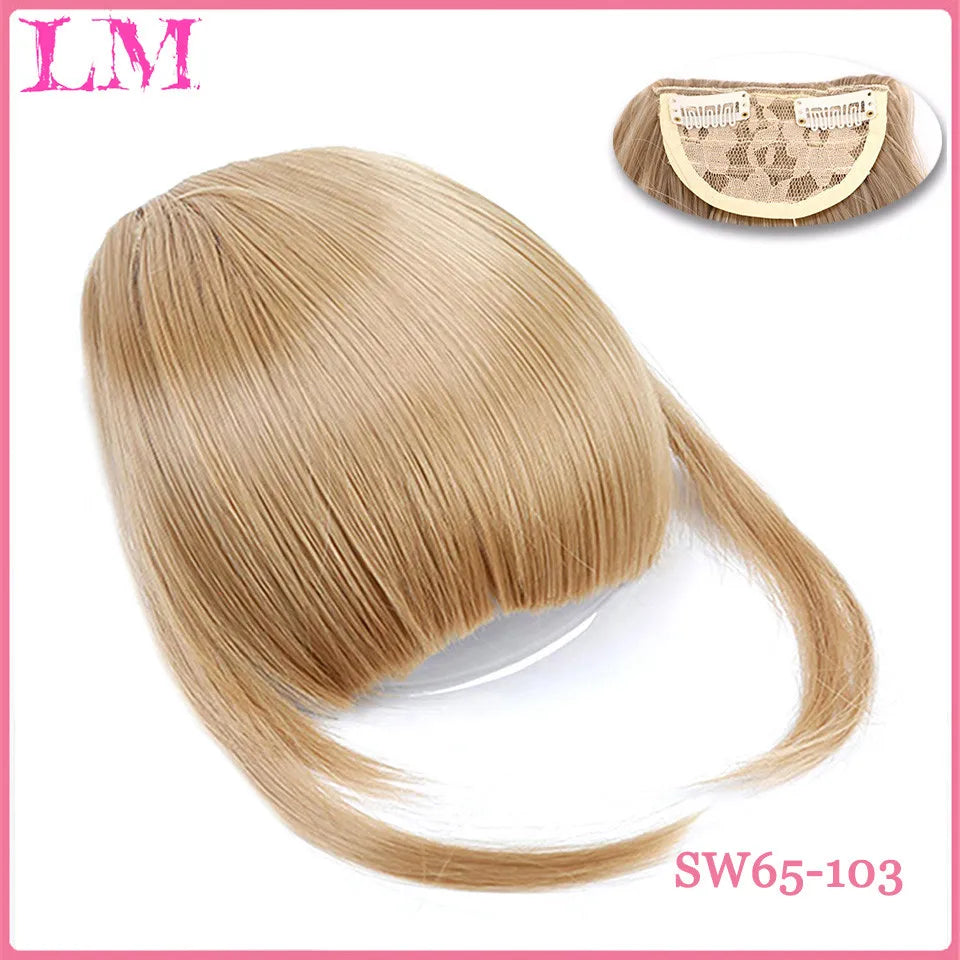 LM Short Synthetic Bangs Heat Resistant Hairpieces Hair Women Natural Short Fake Hair Bangs Hair Clips For Extensions Black