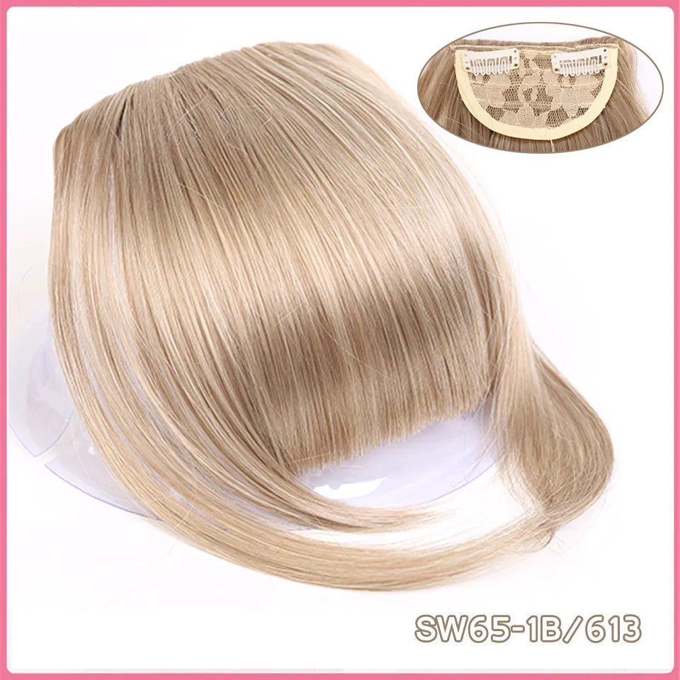 LM Short Synthetic Bangs Heat Resistant Hairpieces Hair Women Natural Short Fake Hair Bangs Hair Clips For Extensions Black