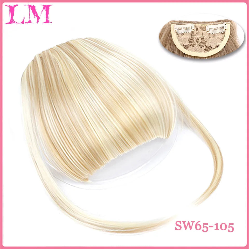 LM Short Synthetic Bangs Heat Resistant Hairpieces Hair Women Natural Short Fake Hair Bangs Hair Clips For Extensions Black