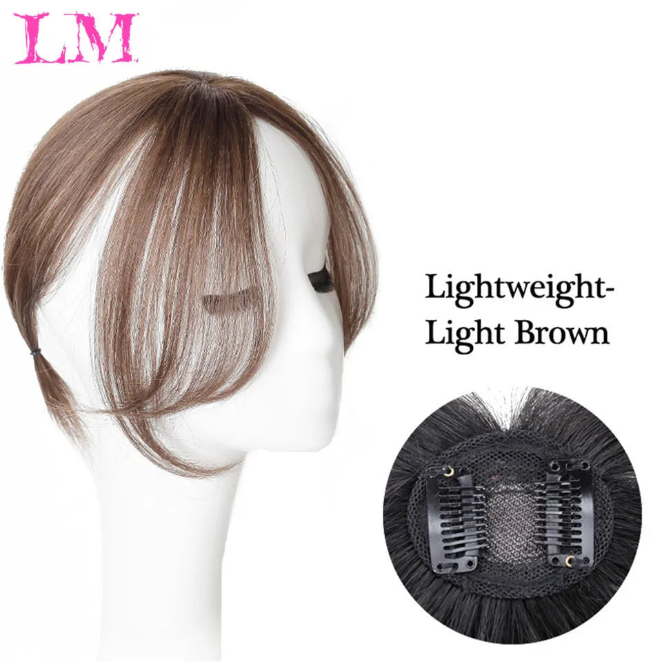 LM Short Synthetic Bangs Heat Resistant Hairpieces Hair Women Natural Short Fake Hair Bangs Hair Clips For Extensions Black