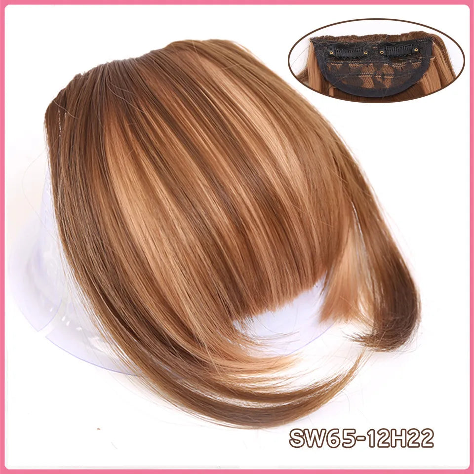 LM Short Synthetic Bangs Heat Resistant Hairpieces Hair Women Natural Short Fake Hair Bangs Hair Clips For Extensions Black