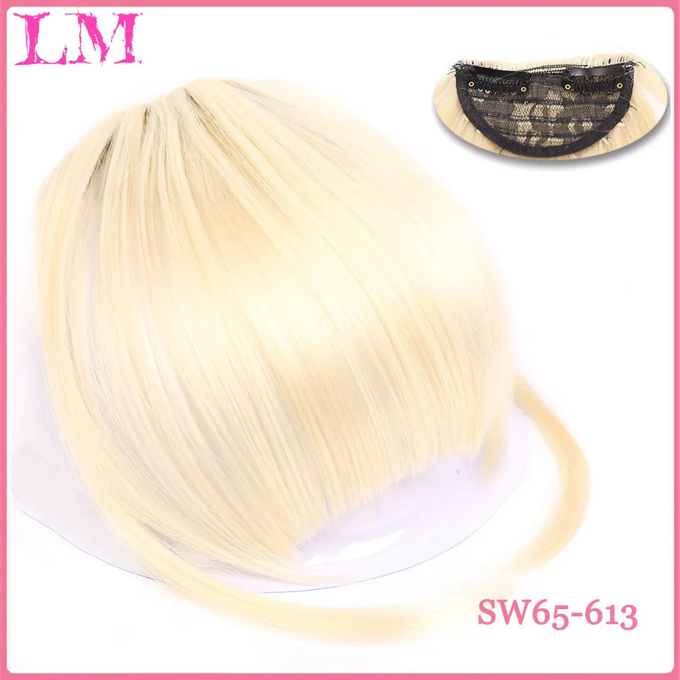 LM Short Synthetic Bangs Heat Resistant Hairpieces Hair Women Natural Short Fake Hair Bangs Hair Clips For Extensions Black