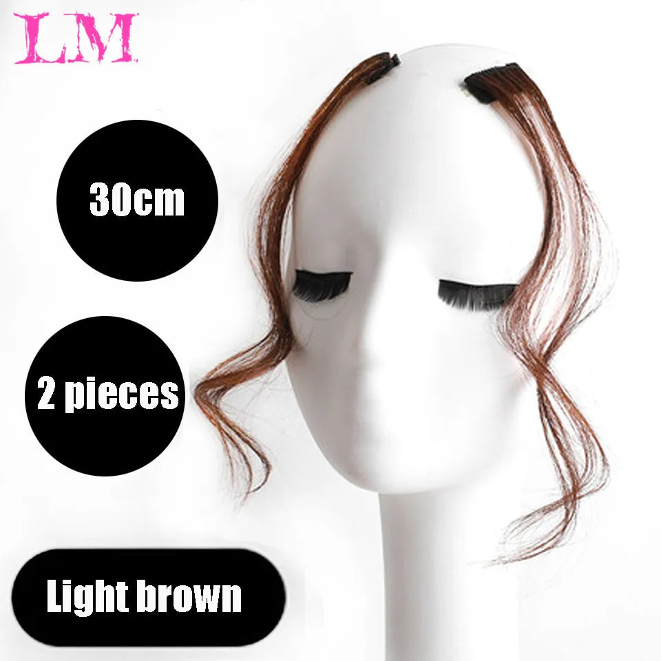 LM Short Synthetic Bangs Heat Resistant Hairpieces Hair Women Natural Short Fake Hair Bangs Hair Clips For Extensions Black