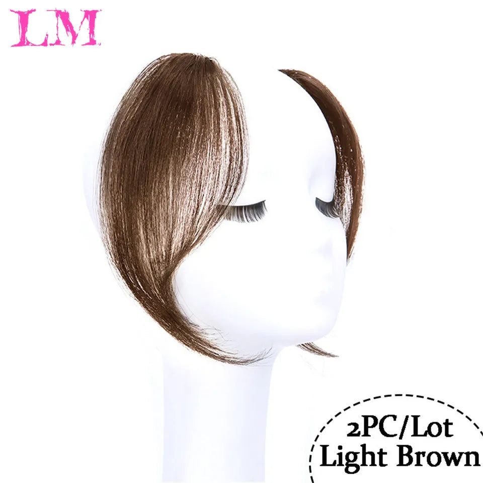 LM Short Synthetic Bangs Heat Resistant Hairpieces Hair Women Natural Short Fake Hair Bangs Hair Clips For Extensions Black