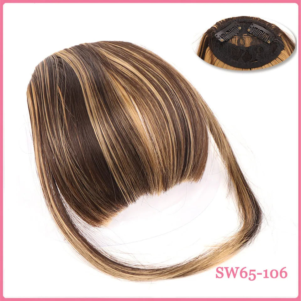 LM Short Synthetic Bangs Heat Resistant Hairpieces Hair Women Natural Short Fake Hair Bangs Hair Clips For Extensions Black