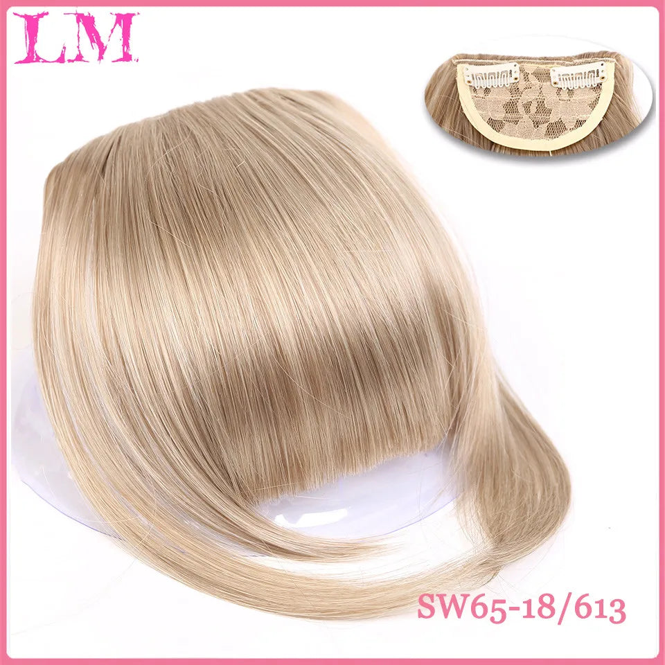 LM Short Synthetic Bangs Heat Resistant Hairpieces Hair Women Natural Short Fake Hair Bangs Hair Clips For Extensions Black