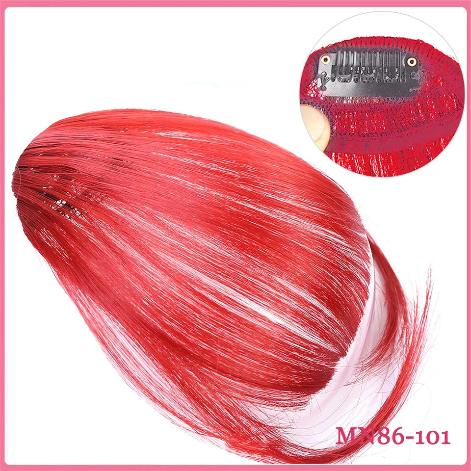 LM Short Synthetic Bangs Heat Resistant Hairpieces Hair Women Natural Short Fake Hair Bangs Hair Clips For Extensions Black