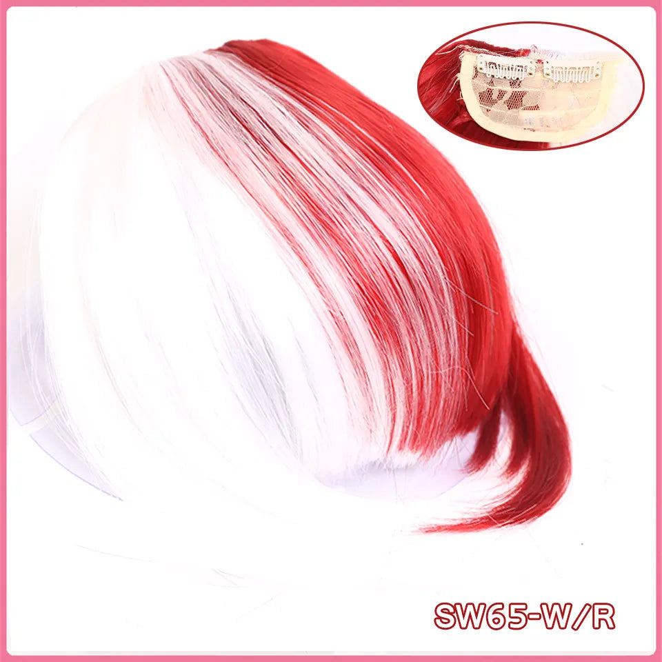 LM Short Synthetic Bangs Heat Resistant Hairpieces Hair Women Natural Short Fake Hair Bangs Hair Clips For Extensions Black