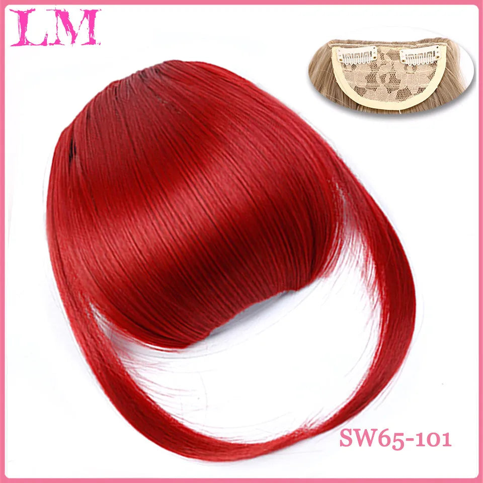 LM Short Synthetic Bangs Heat Resistant Hairpieces Hair Women Natural Short Fake Hair Bangs Hair Clips For Extensions Black