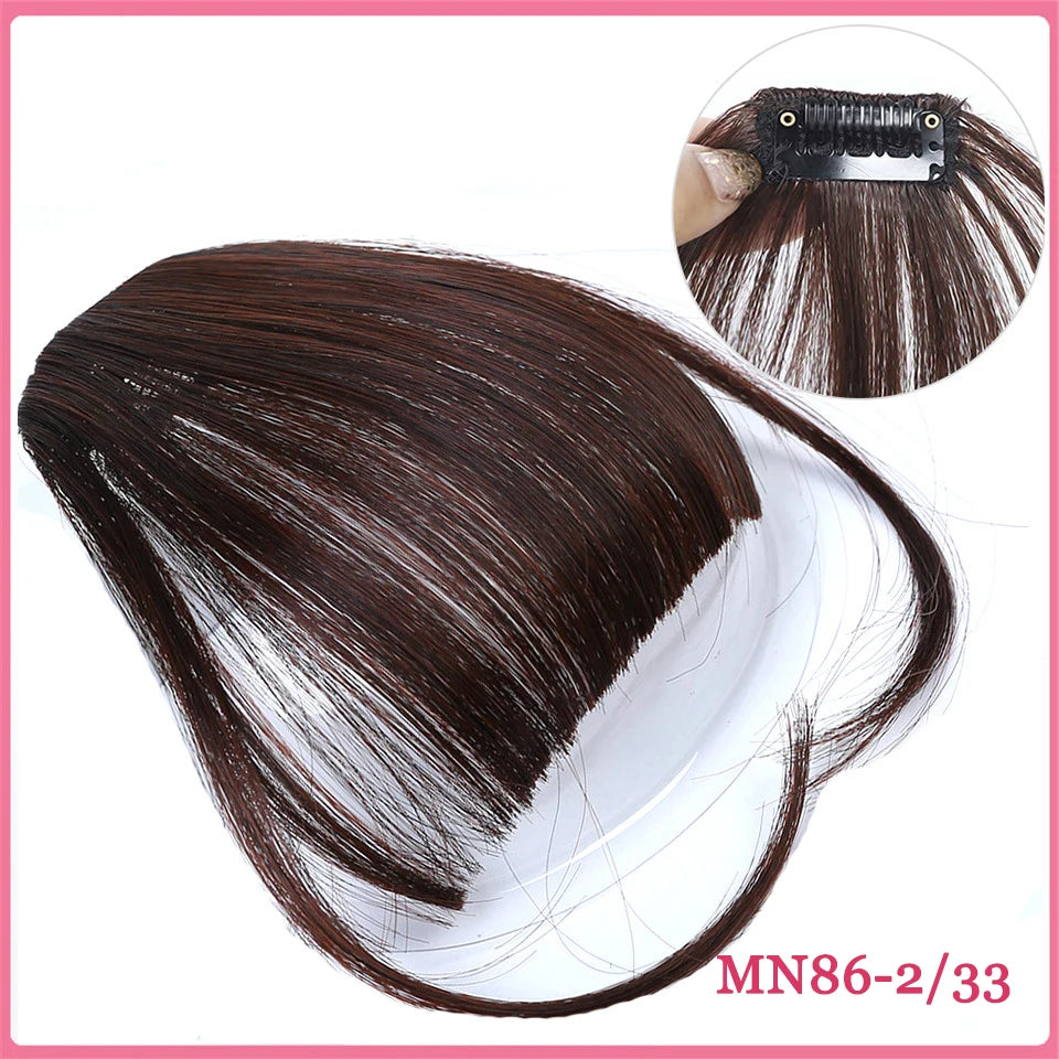 LM Short Synthetic Bangs Heat Resistant Hairpieces Hair Women Natural Short Fake Hair Bangs Hair Clips For Extensions Black