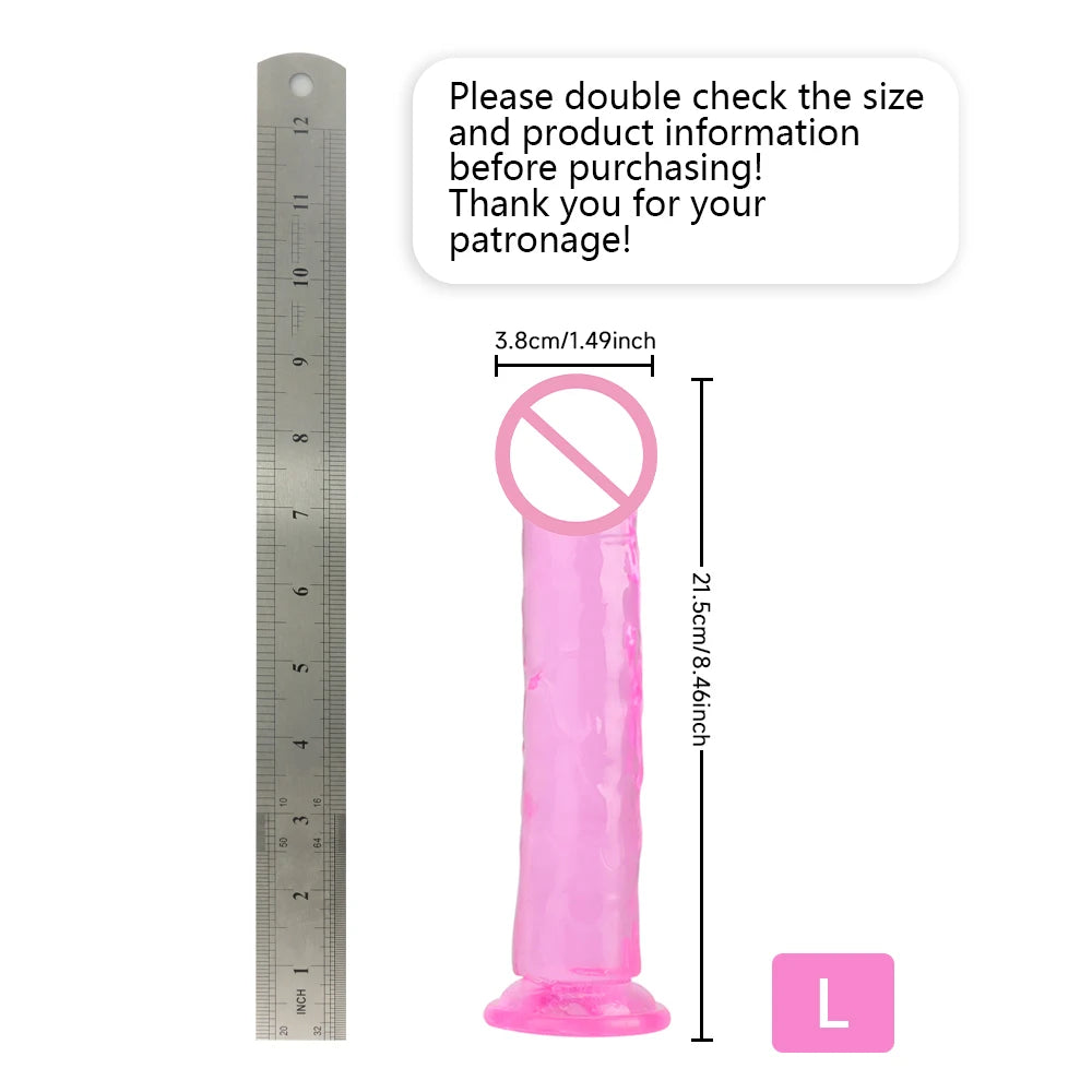 TPE Jelly Dildo Penis 8 Sizes Strong Suction Cup Women Vaginal Anal Plug Toys Masturbators, Unisex Adult Sex Toys, Sex Toys