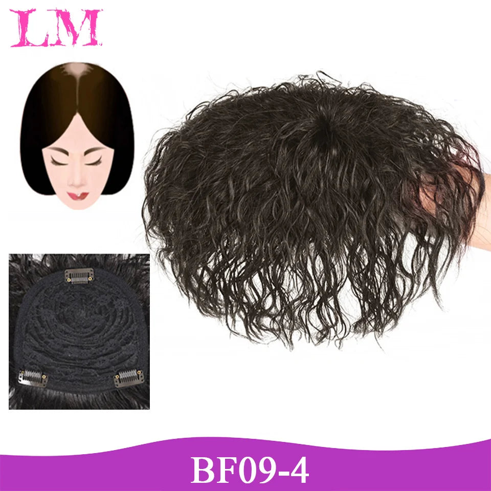 Replacement Piece Hair Covering White Hair Natural Invisible Seamless Hair Clip In Hair Bangs Hairpiece Synthetic Fake Bang Hair