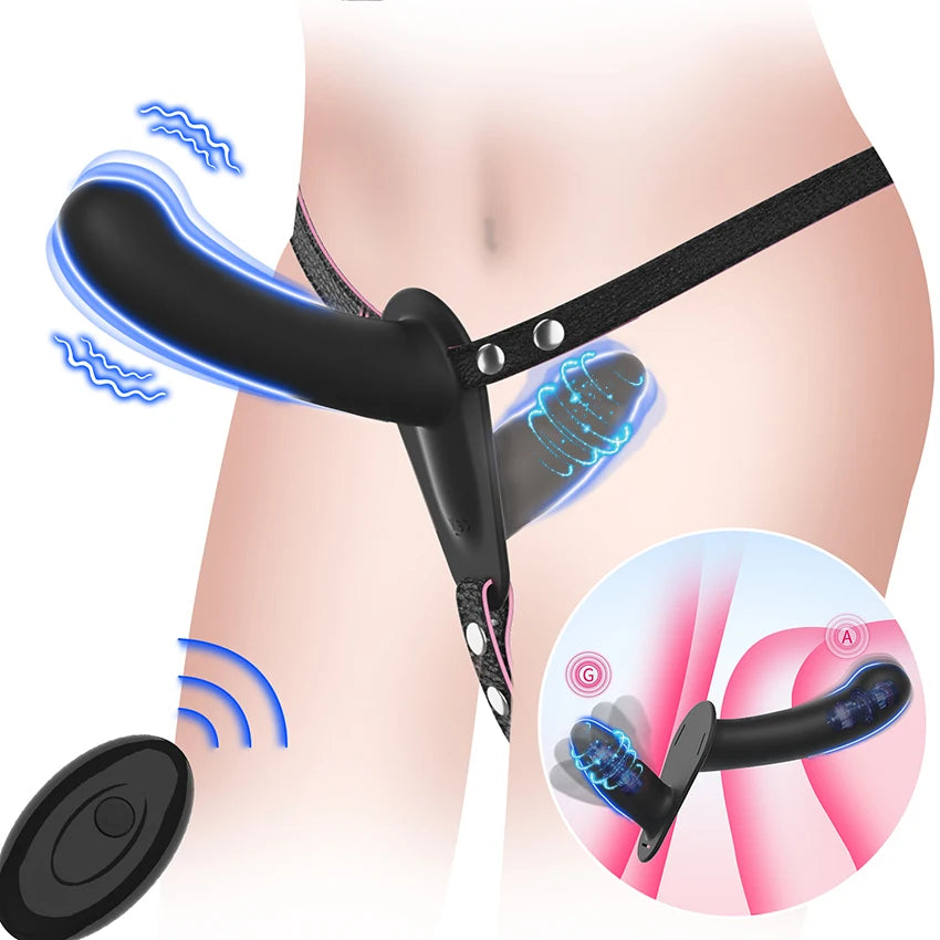 Remote Strap On Double Head Penetration Dildo Vibrator for Lesbian Wearable G-Spot Vagina Massager Sex Toys Adult Products 18+
