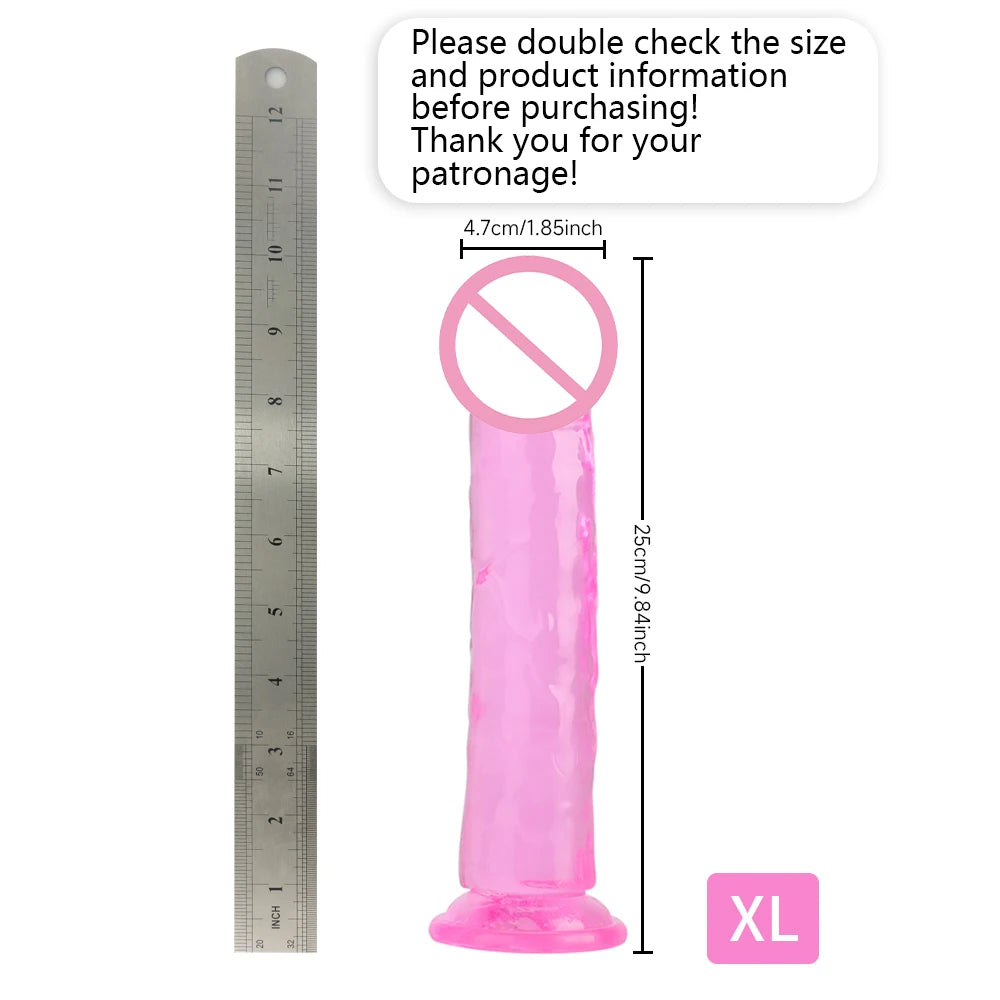 TPE Jelly Dildo Penis 8 Sizes Strong Suction Cup Women Vaginal Anal Plug Toys Masturbators, Unisex Adult Sex Toys, Sex Toys