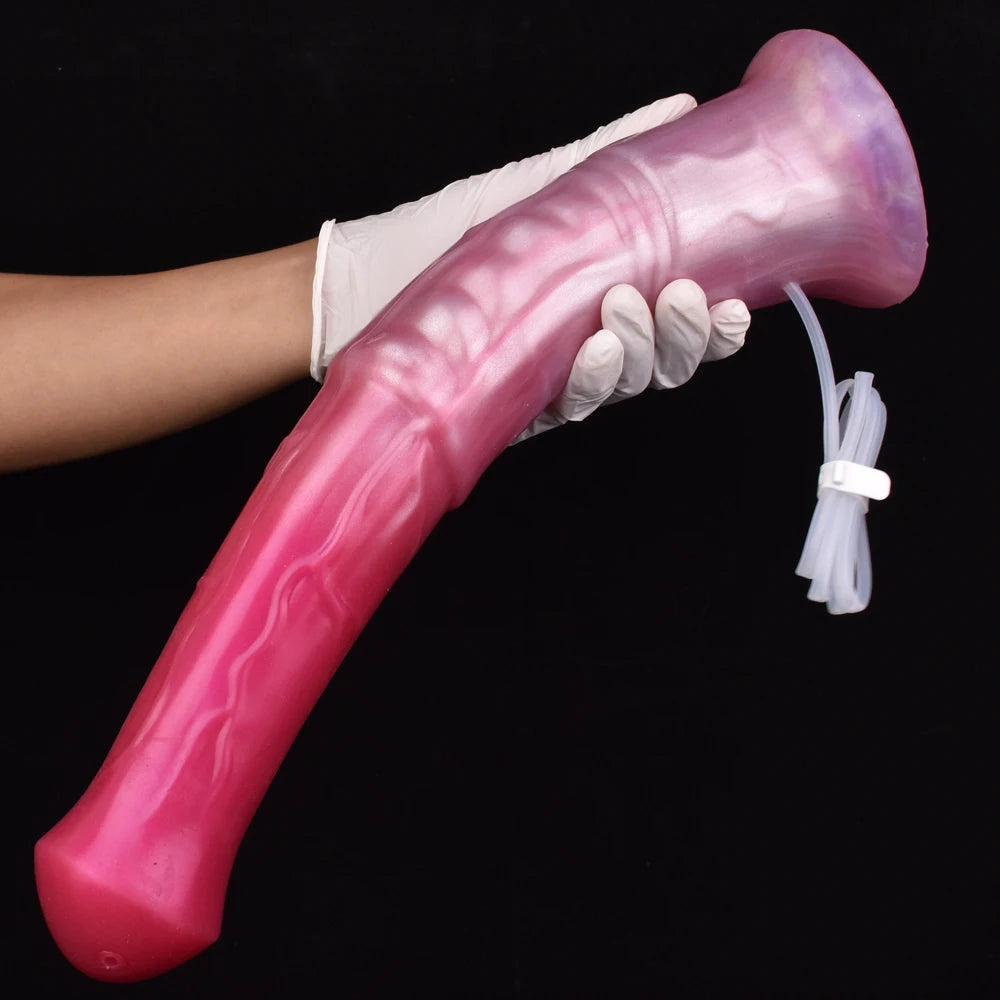 FAAK Squirting Penis Soft Silicone Fantasy Ejaculation Long Horse Dildo With Suction Cup Size S M L Penetration Anal Plug