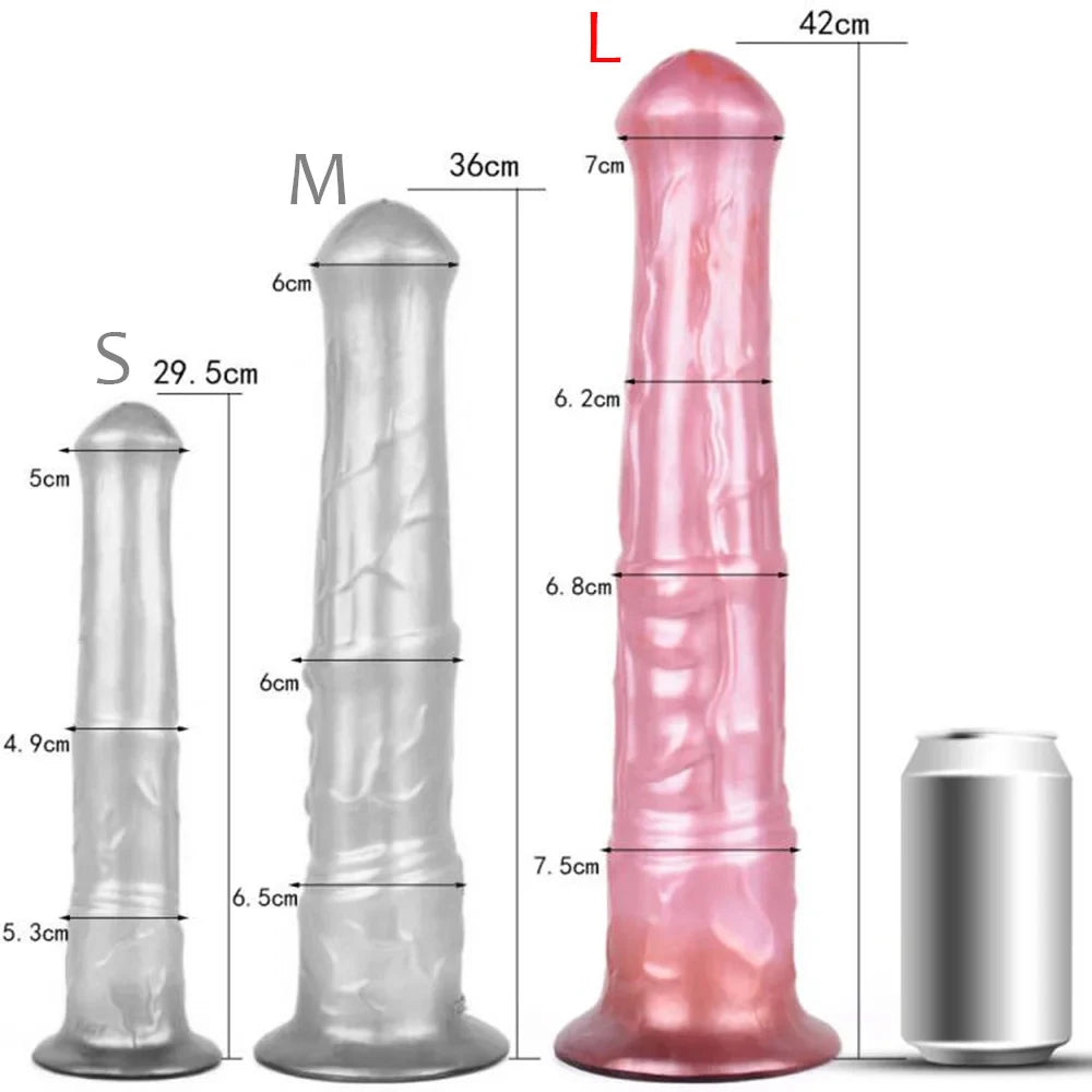 FAAK Squirting Penis Soft Silicone Fantasy Ejaculation Long Horse Dildo With Suction Cup Size S M L Penetration Anal Plug