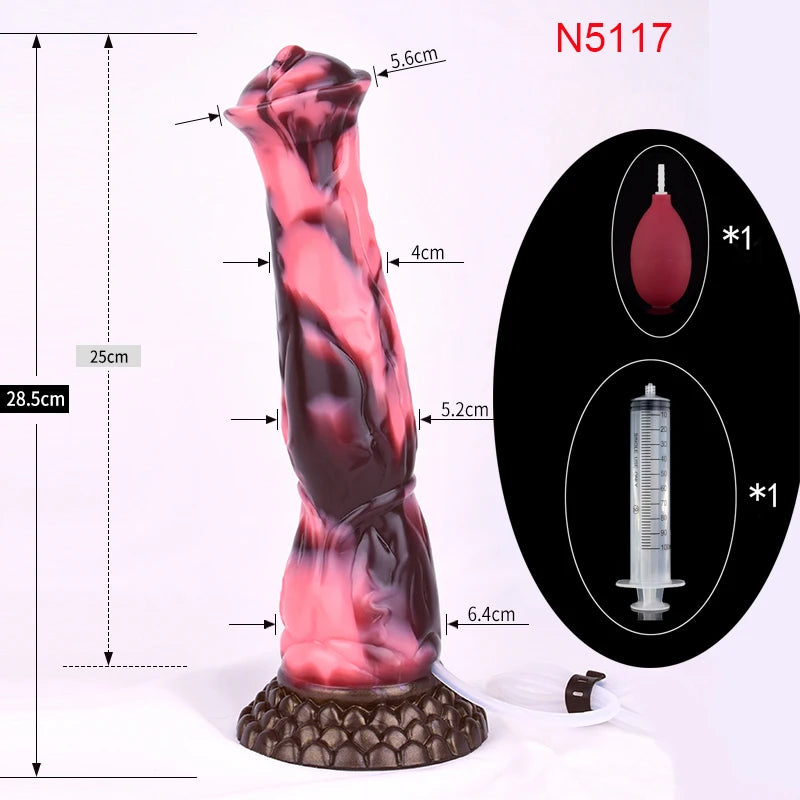 FAAK Squirting Penis Soft Silicone Fantasy Ejaculation Long Horse Dildo With Suction Cup Size S M L Penetration Anal Plug