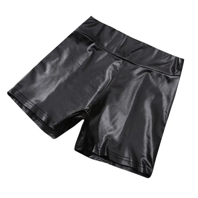 2024 Sexy Womens Shorts Shiny Elastic High Waist Shiny Faux PU Leather Short Pants Slim Hot Dance Clubwear Mini Shorts