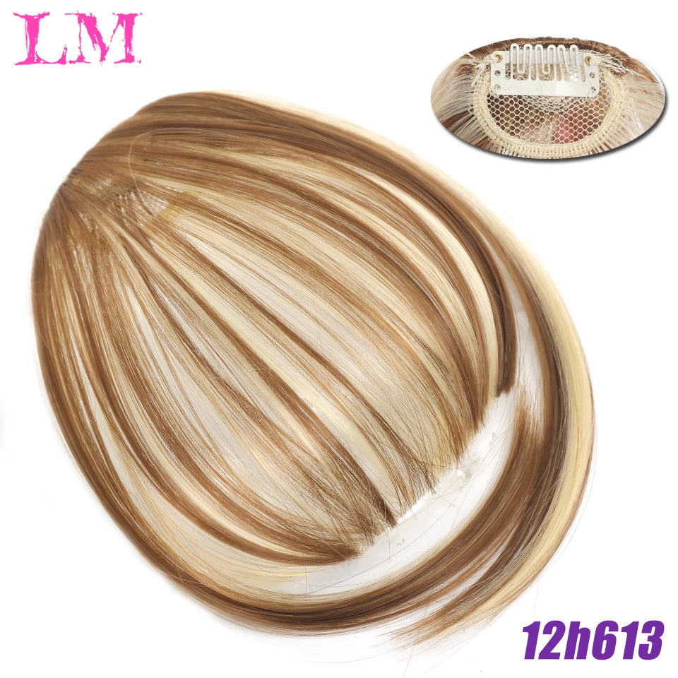 LM Short Synthetic Bangs Heat Resistant Hairpieces Hair Women Natural Short Fake Hair Bangs Hair Clips For Extensions Black