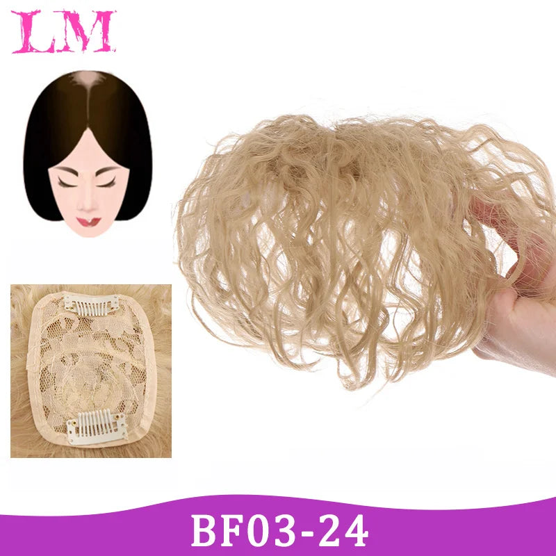 Replacement Piece Hair Covering White Hair Natural Invisible Seamless Hair Clip In Hair Bangs Hairpiece Synthetic Fake Bang Hair