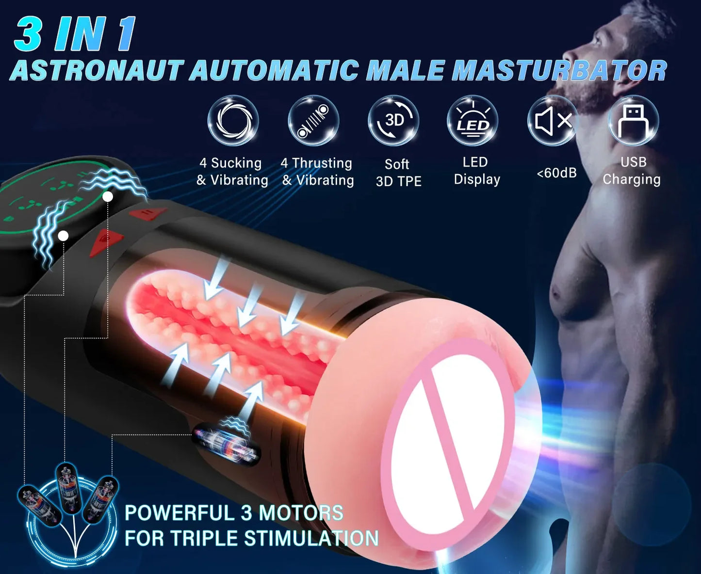 Realistic Vagina Automatic Male Masturbator Pocket Pussy Thrusting Sucking Blowjob Penis Vibrator Massager Adult Sex Toys 18