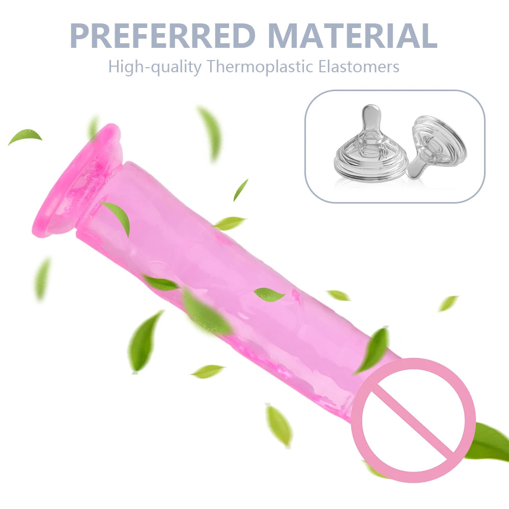 TPE Jelly Dildo Penis 8 Sizes Strong Suction Cup Women Vaginal Anal Plug Toys Masturbators, Unisex Adult Sex Toys, Sex Toys