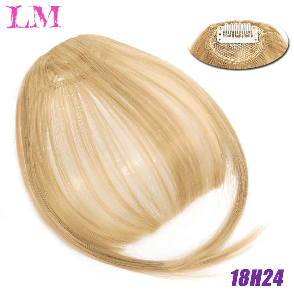 LM Short Synthetic Bangs Heat Resistant Hairpieces Hair Women Natural Short Fake Hair Bangs Hair Clips For Extensions Black