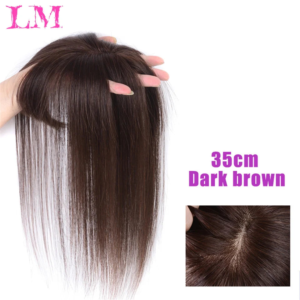 Replacement Piece Hair Covering White Hair Natural Invisible Seamless Hair Clip In Hair Bangs Hairpiece Synthetic Fake Bang Hair