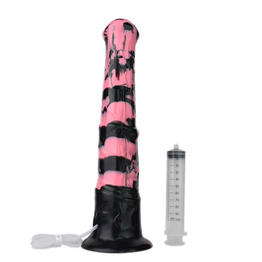 FAAK Squirting Penis Soft Silicone Fantasy Ejaculation Long Horse Dildo With Suction Cup Size S M L Penetration Anal Plug