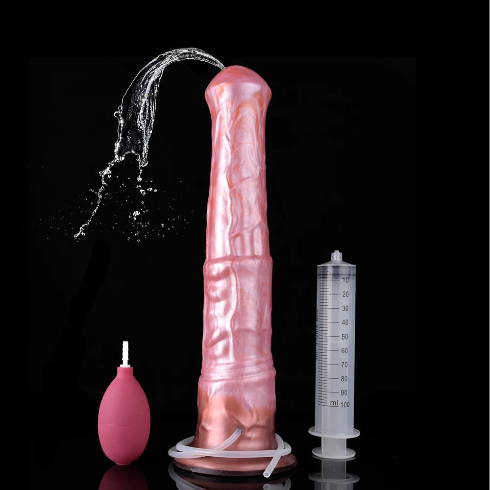 FAAK Squirting Penis Soft Silicone Fantasy Ejaculation Long Horse Dildo With Suction Cup Size S M L Penetration Anal Plug