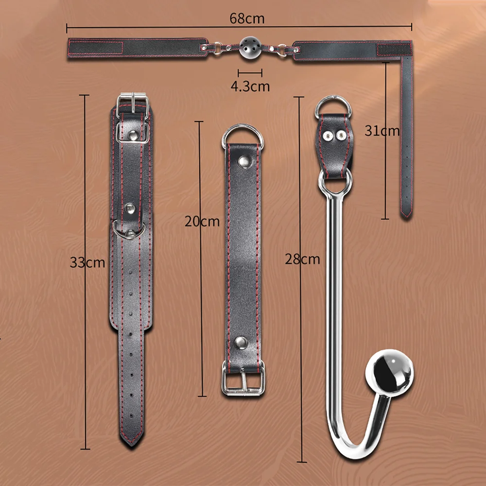 Adult Supplies BDSM Collar Mouth Plug Anal Hook bondage Sex Handcuffs Male Female Games Sex Toys for Couples