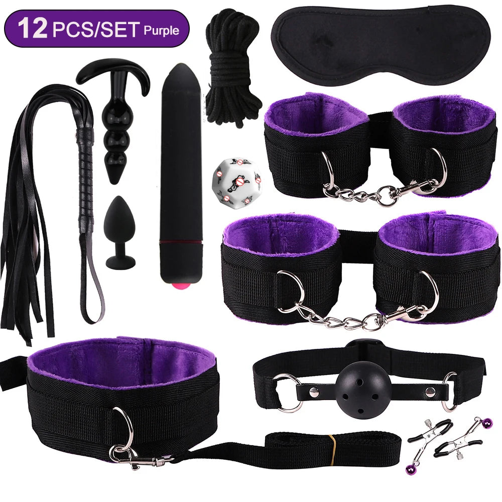 Sex toys for women BDSM sexual couples kit erotic accessories handcuffs for session Anal plug sex game Adult Sexy Toys sexyshop