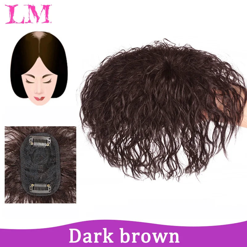 Replacement Piece Hair Covering White Hair Natural Invisible Seamless Hair Clip In Hair Bangs Hairpiece Synthetic Fake Bang Hair
