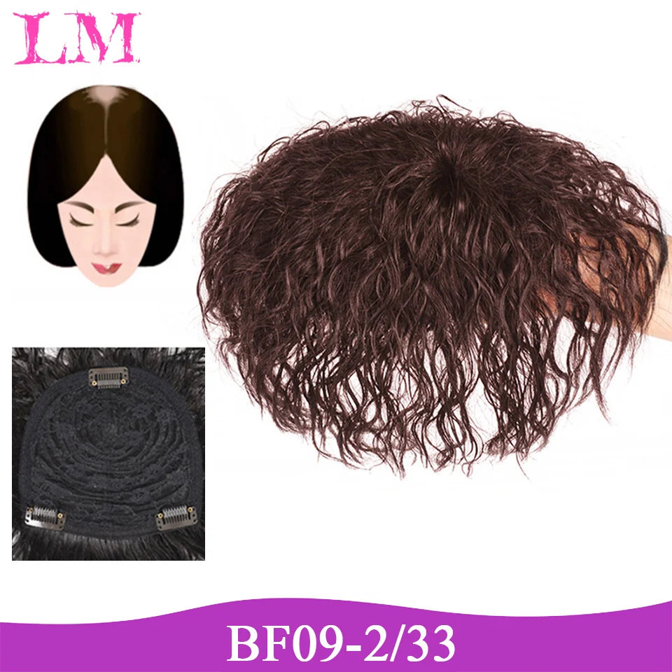 Replacement Piece Hair Covering White Hair Natural Invisible Seamless Hair Clip In Hair Bangs Hairpiece Synthetic Fake Bang Hair