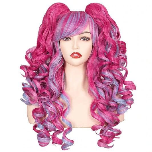 HAIRJOY Women Synthetic Hair  Long Curly Cosplay Wig  Halloween Wigs for Party  with 2 Ponytails
