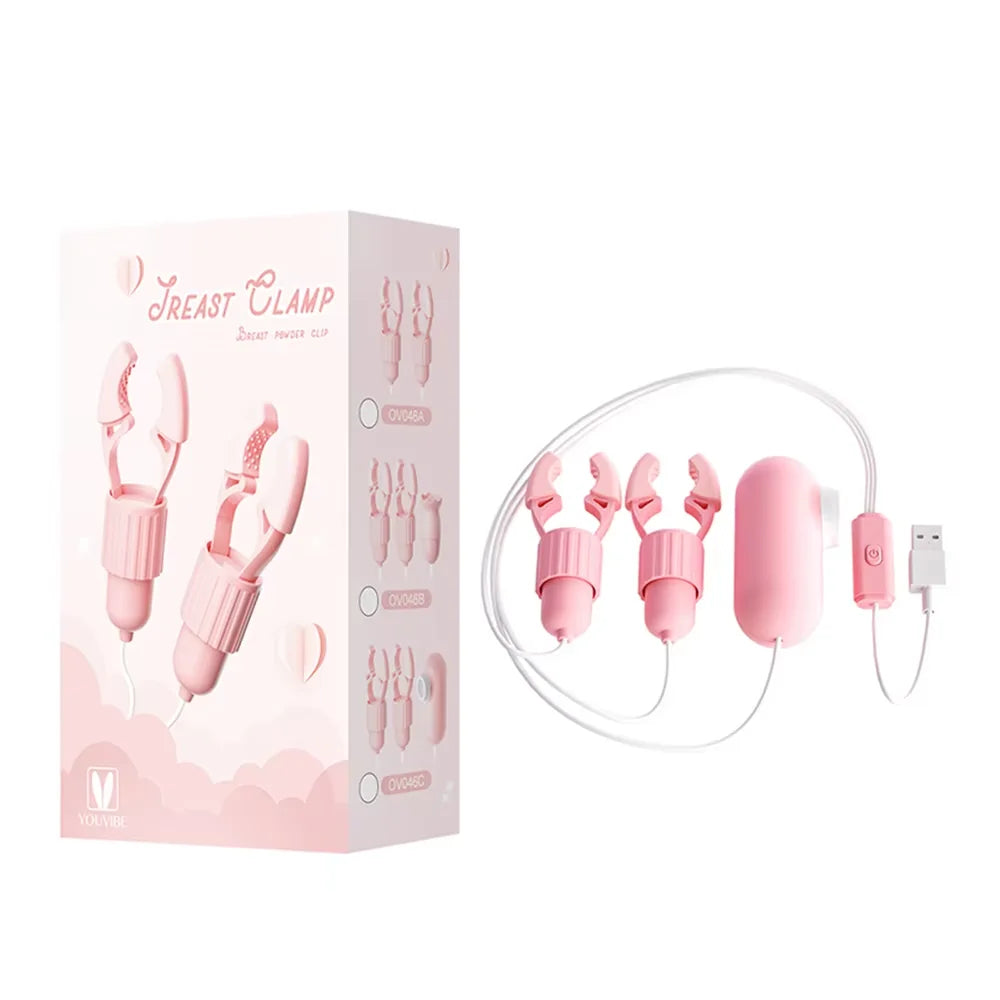 Nipple Clamp Sucking Vibrator Tongue Licking Vibrating For Women Breast Massage Labia Clitoris Clip Stimulation Massager Sex Toy