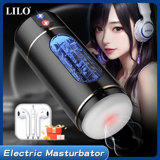 LILO Electric Auto-Stroking Masturbator Cup for Men - Smart Control, 10 Vibration Modes, Waterproof & Rechargeable Adult Sex Toy