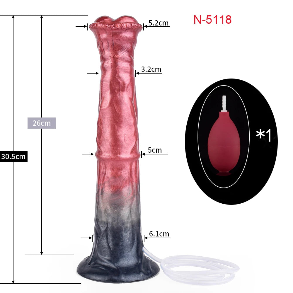 FAAK Squirting Penis Soft Silicone Fantasy Ejaculation Long Horse Dildo With Suction Cup Size S M L Penetration Anal Plug