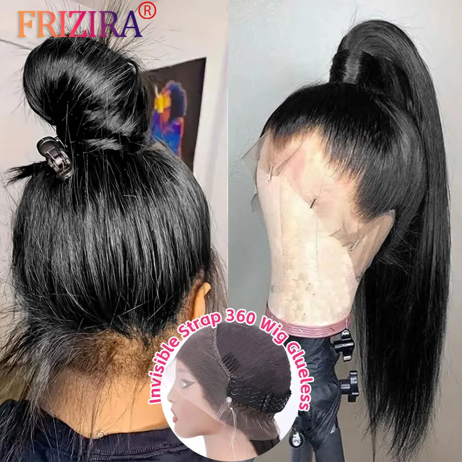 Hot Sale 360 Lace Front Wigs Human Hair Straight Frontal Wigs 250 Density HD Transparent 360 Full Lace Wigs for Women Human Hair